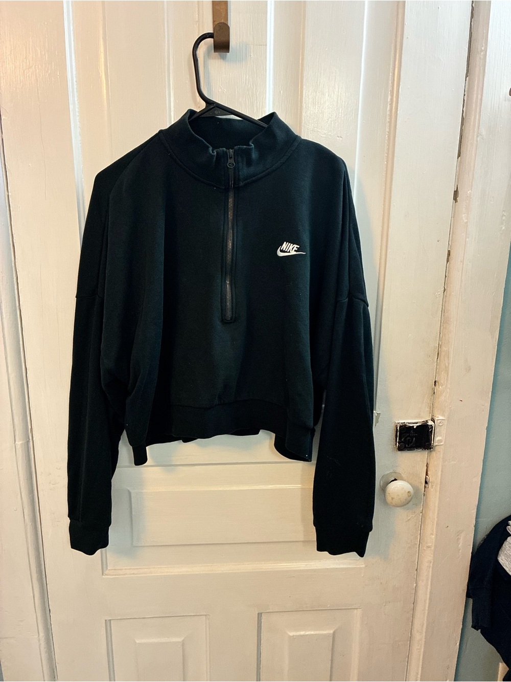 Nike Black Half-Zip Cropped Pullover